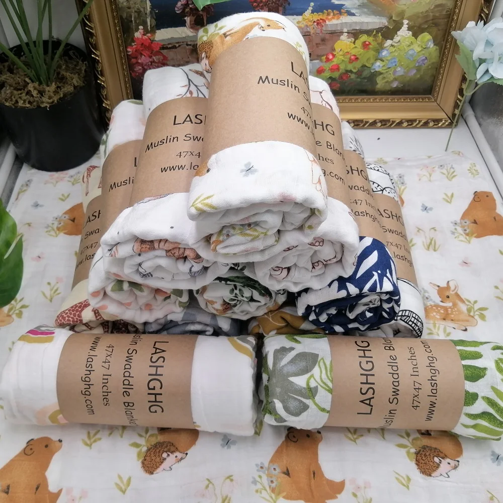 Muslin Baby Blanket 100% Cotton Swaddle Wrap For Newborn Better Soft Babies Blankets Bedding Bath Towel Swaddling 120*110CM