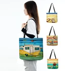 Сумка женская, тканевая, многоразовая, складная, с принтом