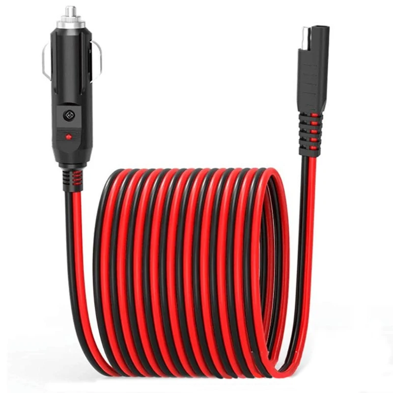 

P82B 1M Cigar lighter Adapter Cable Practical Car Cigarette Lighter Charging Parts With LED Lights Fuse Protection