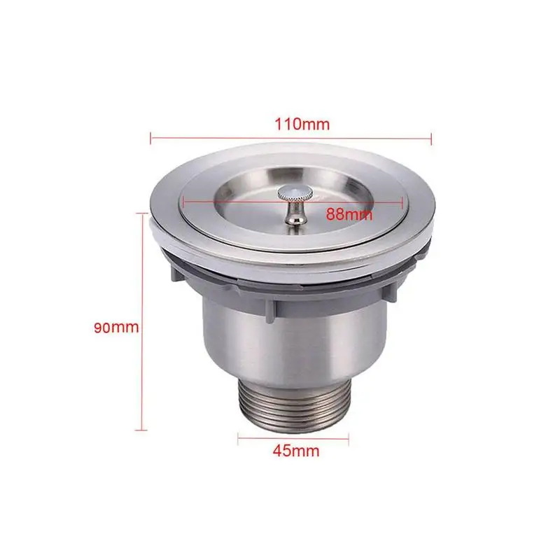 

Steel Sink Kitchen Sink Strainer Stopper Hair Bathroom Kitchen Waste Strainers Accessories Catcher Drains Plug R9Z8