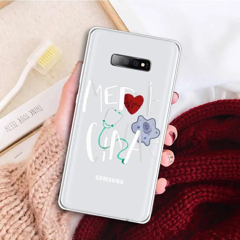 

Cartoon Medicine Doctor Nurse Phone Case Transparent For Samsung Galaxy A71 A21s S8 S9 S10 plus note 20 ultra