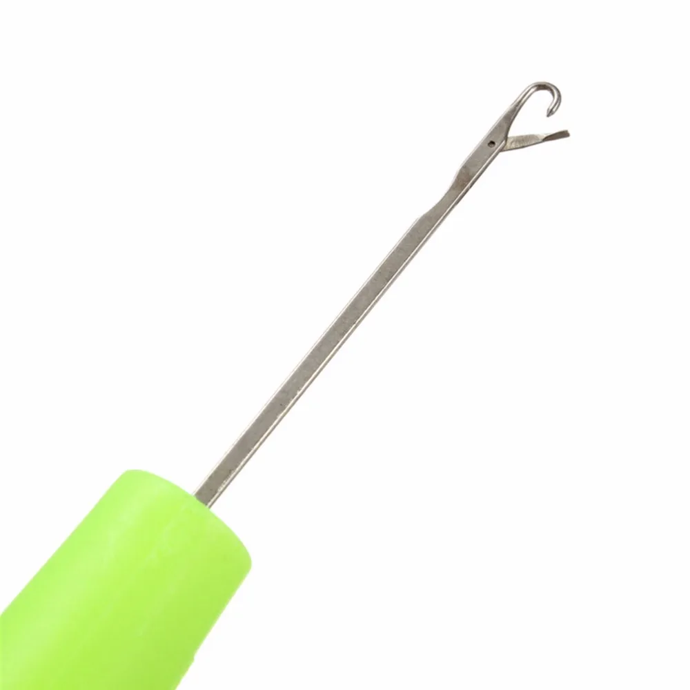

Practical Plastic Handle Crochet Hook Interlocking Lock Hair Metal Micro Air Braid Needle DIY Tool Useful 2-Size Small Size 1Set