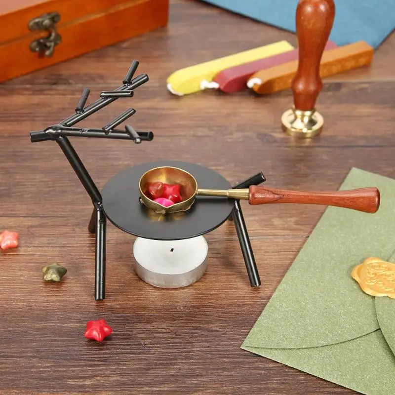 Огненное восковое уплотнение штамп нагревание воска ложка винтажная деревянная ручка ложка для сургуча подходящий размер 11,5x3 см деликатная и компактная