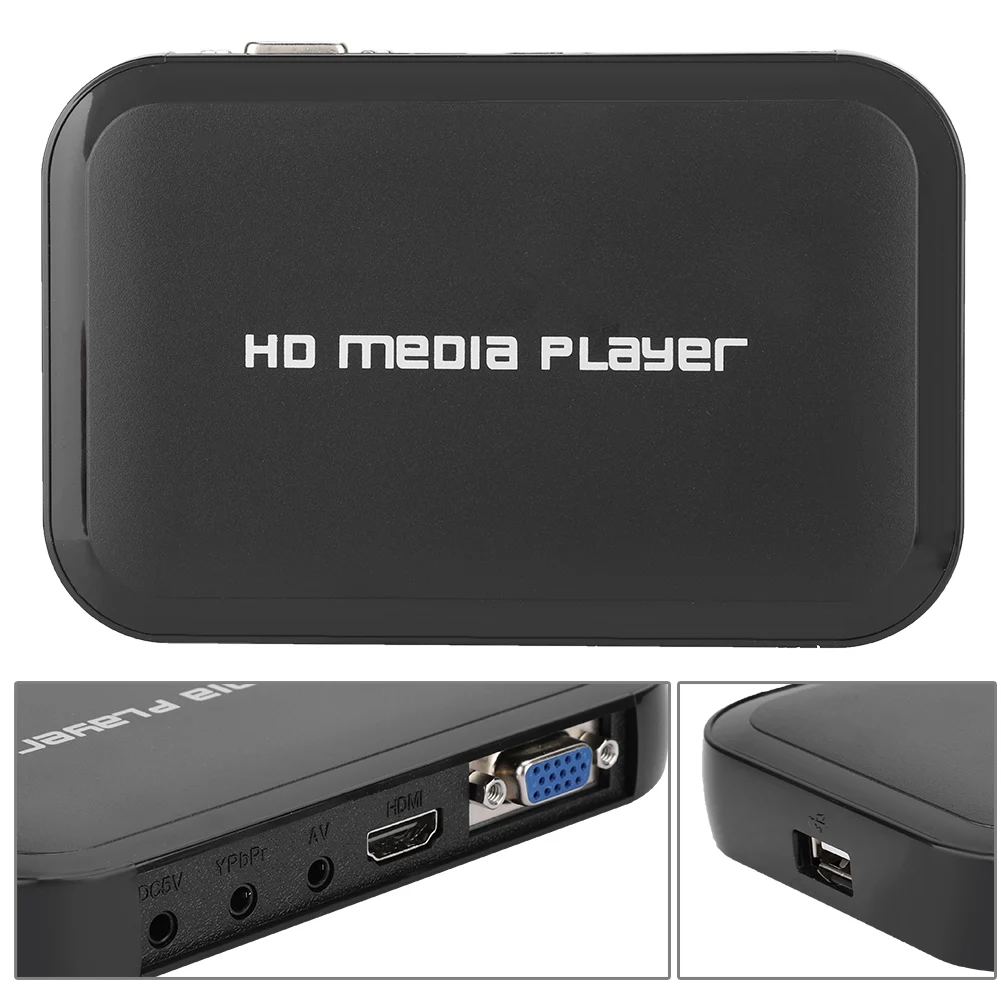 Медиаплеер Mini Full HD автовоспроизведение 1080P USB внешний HDD медиаплеер для SD-диска VGA