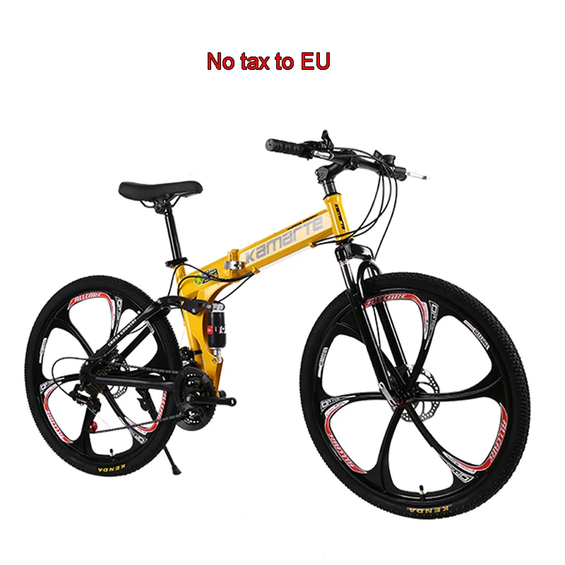 Bestellen 21 Geschwindigkeit Gefaltet Mountainbike 24/26 Zoll 3/6/10 Messer Rad Bikes Carbon Stahl Doppel Disc Bremse Sport Fahrräder Berg Fahrrad
