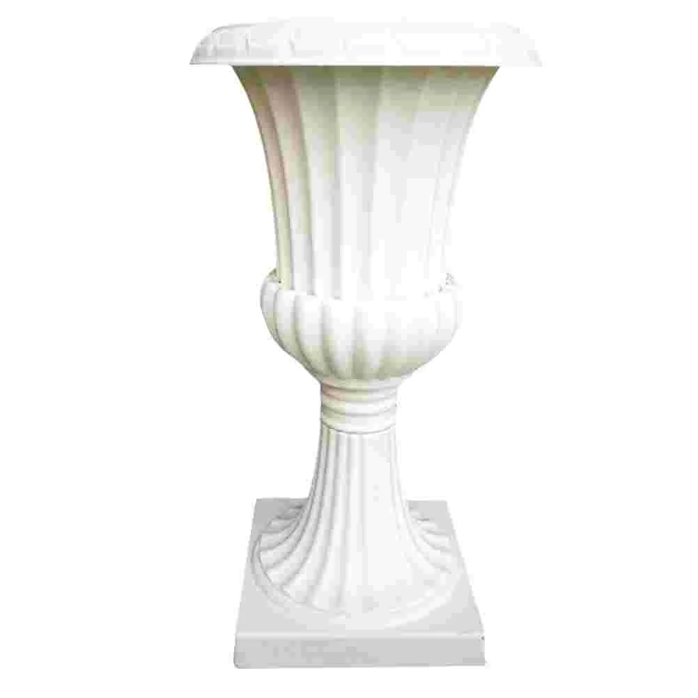 

1 шт. декоративный цветочный горшок, домашний цветочный горшок, пластиковый горшок для растений, украшение (белый)