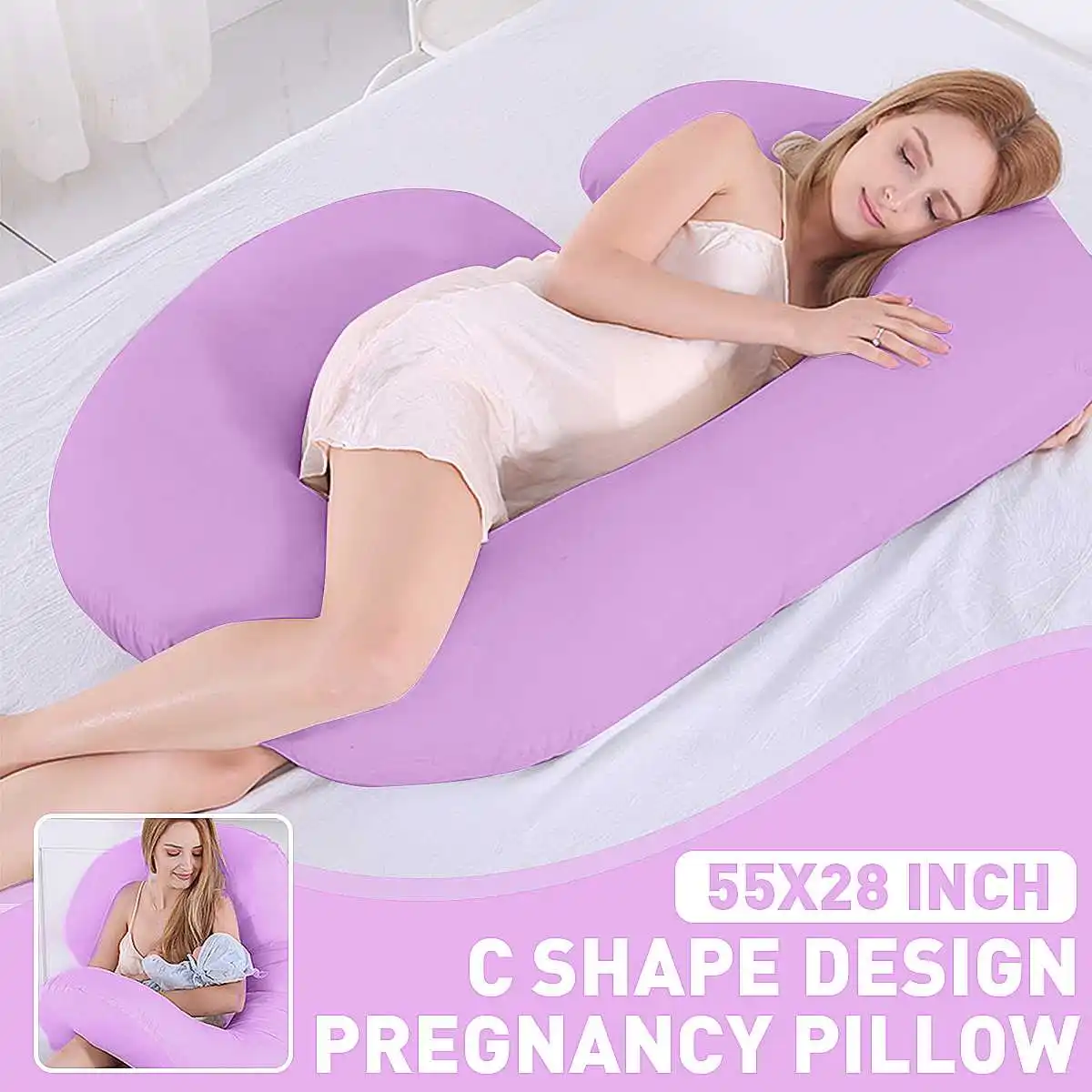 

140CM C-Shaped Pregnancy Pillows Comfortable Maternity Belt Body Pregnancy Pillow Women Pregnant Side Sleepers Cushion for Bed