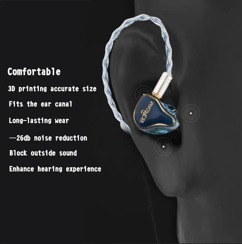 Фото Magaosi DT6 6BA 6 сбалансированные арматурные 4 Настройка 3D Hifi музыкальный монитор DJ Studio MMCX наушники-вкладыши для аудиофилов IEM наушники №4