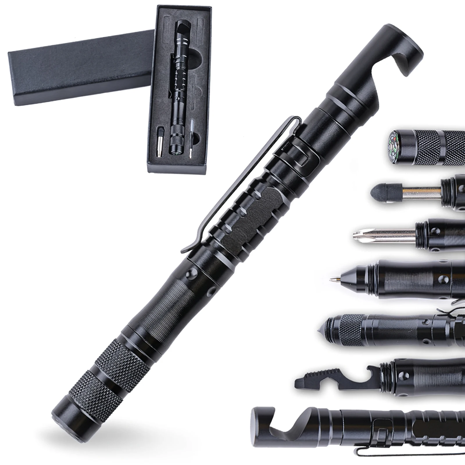 

Multifunctional Tactical Pen Detachable Durable Portable Survival Pen Kit