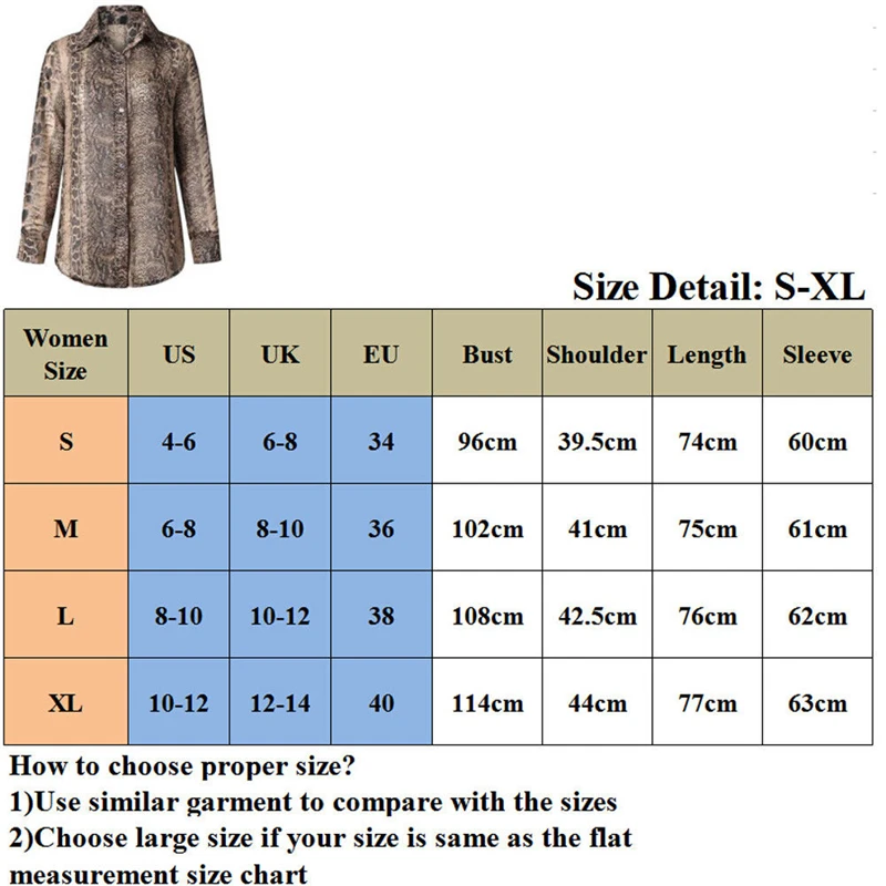 Рубашка женская из змеиной кожи блузка на пуговицах рубашка с длинным рукавом