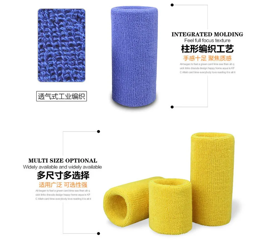 100% хлопок защита запястья для тренажерного зала пара наручных браслетов тенниса