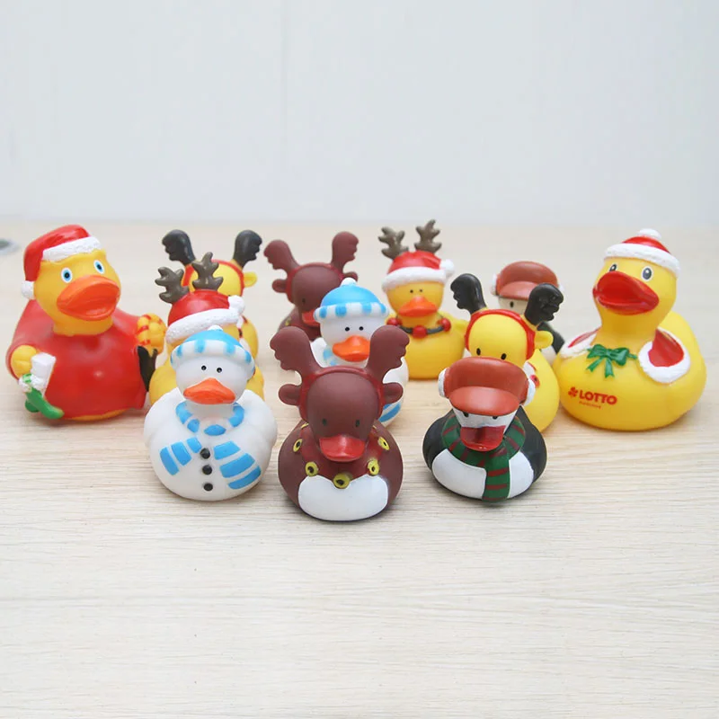 8 шт. Рождественский шарф шапка снеговик лося плавающая утка мягкая резиновая