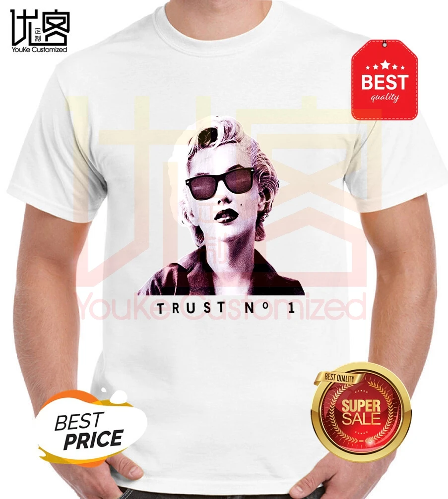 Мужская футболка Marilyn Monroe Trust No 1 мужские летние футболки из 100% хлопка мужской