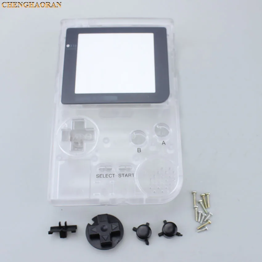 K clear white ChengHaoRan, 16 цветов на выбор, для nintendo Gameboy, карманный корпус, чехол, замена, для GBP, чехол, крышка с кнопками, комплект - Цвет: K clear white