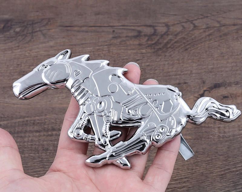 

3D Horse Car Metal Alloy Front Hood Grille Body Emblem Sticker Hood Grille Running Horse Decal mustang Auto Accessories