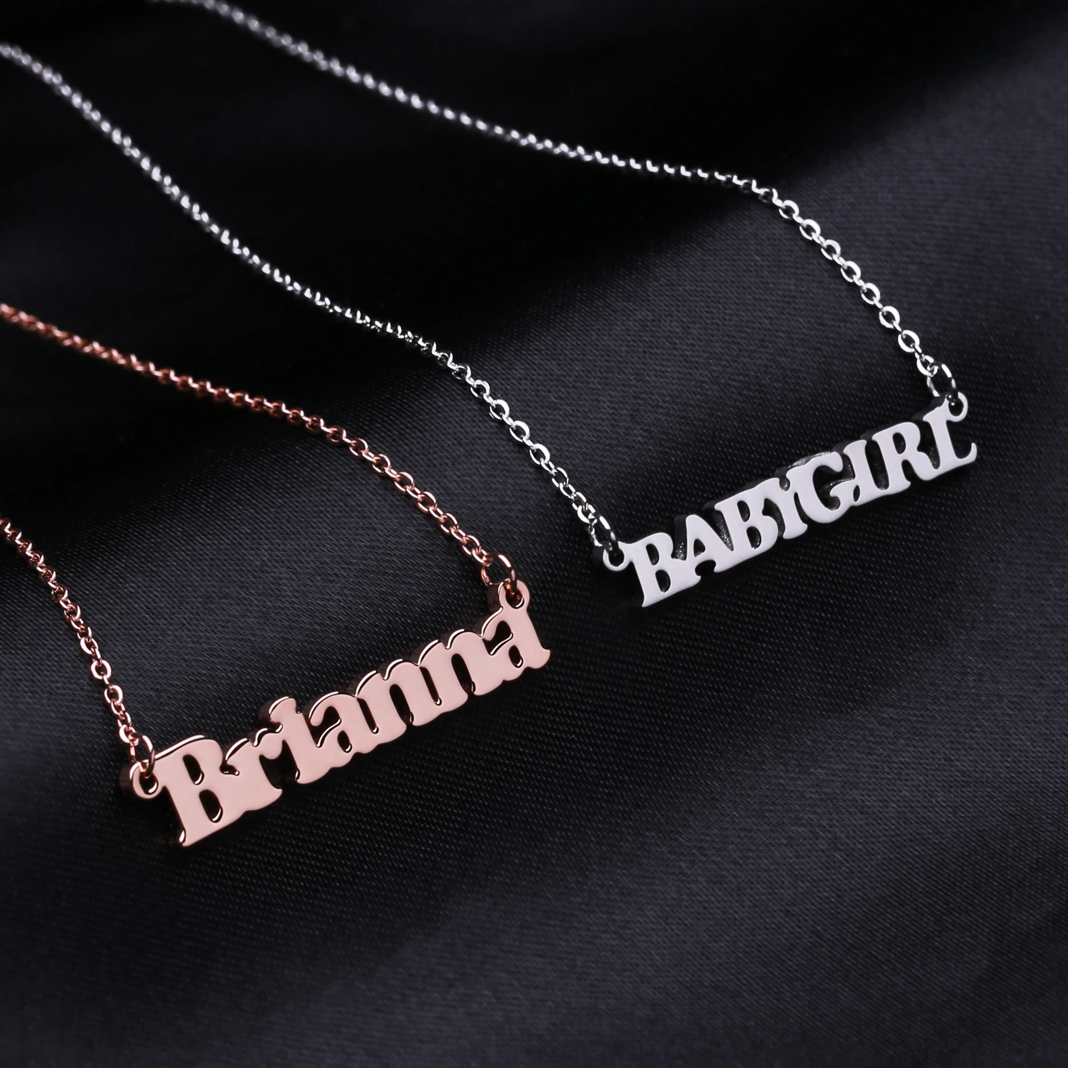 

Personalized jewelry silver rose gold stainless steel Choker bridesmaid necklace gift for women personalizeds name gift for her