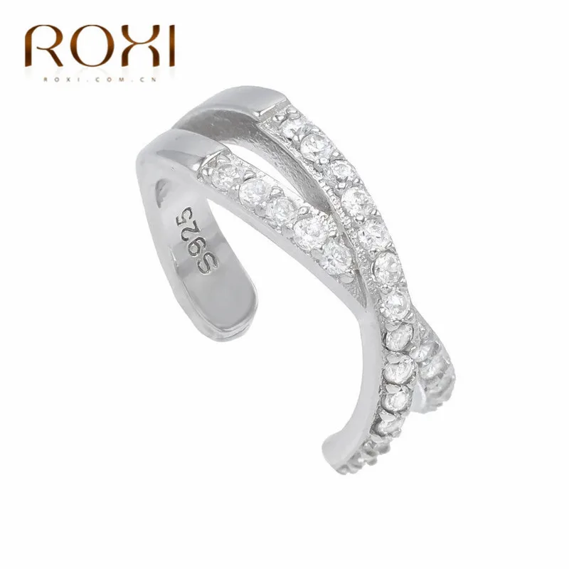 Женские сережки ROXI 925 пробы серебряные с перекрестными ушками не пирсинг