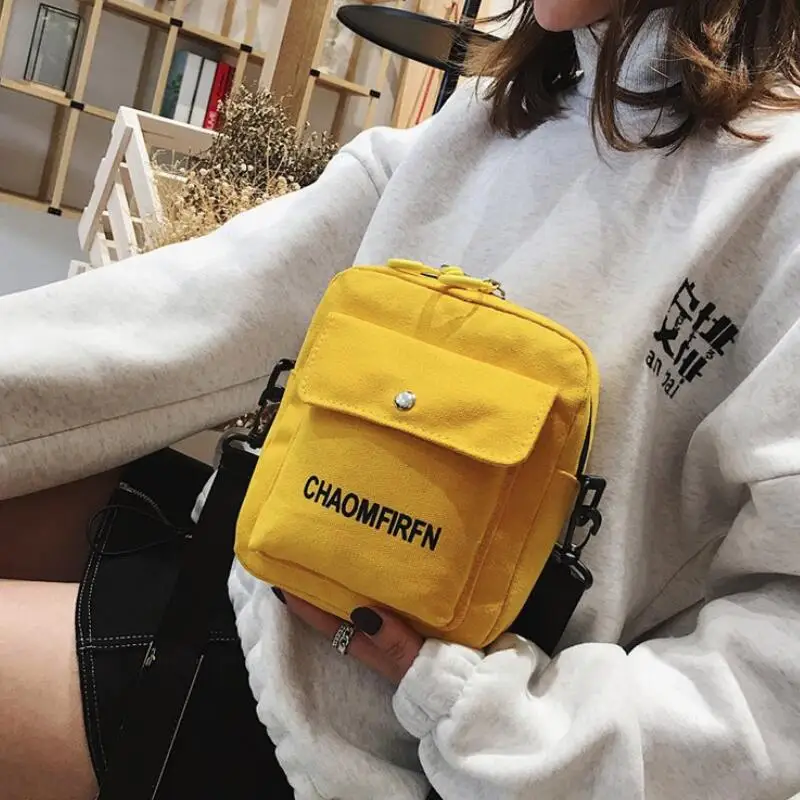 Холщовая Сумка для женщин миниатюрная сумочка сотового телефона на молнии