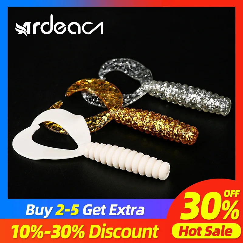 

Ardea Soft Lures 55mm/42mm 1.2g/0.8g Silicone Bait Artificial Worm Curly jigging tail Bass Wobblers Swimbait Fishing Tackle