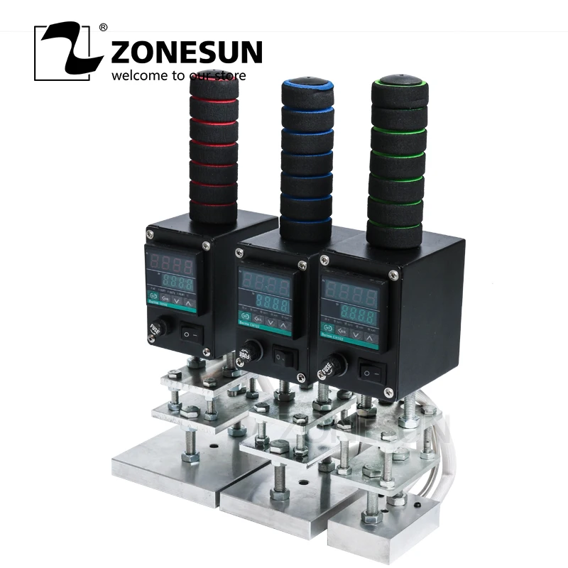 ZONESUN 5*7 см Электрический паяльник 0-400 градусов логотип кожа горячая фольга