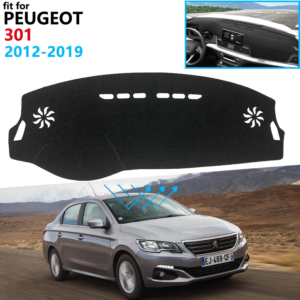 Защитная накладка на приборную панель для Peugeot 301 2012 ~ 2019 автомобильные аксессуары