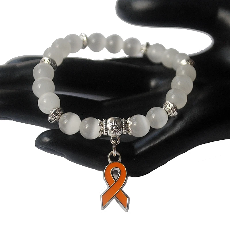 Браслет шарма с оранжевой лентой для защиты от Раков груди в летнем стиле
