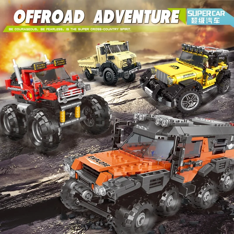 

Xingbao автомобильный строительный комплект, грузовик, механические блоки, технический автомобиль, строительные блоки, внедорожник, Джип, кирп...