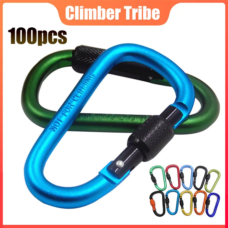 100 шт. карабины для скалолазания D сплав алюминиевый альпинистский замок Quickdraws