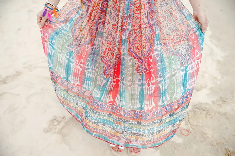 Женское летнее платье с принтом круглым вырезом | Женская одежда