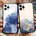 3D рельефный горный чехол для iPhone 7 8 Plus 6 6s X XR XS Max, задняя крышка из ТПУ для iPhone SE 2020 5 s 12 Mini 11 Pro Max, чехол