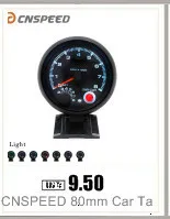 RPM Тахометр высокое Скорость шаговый двигатель 80 мм 7 цветов для детей 0 об/мин 11000 метр с Предупреждение светильник и пик Предупреждение YC101357