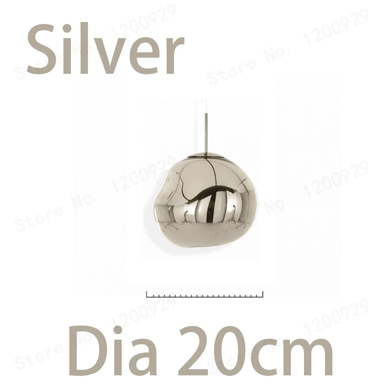 Dia 20cm Silver Скандинавская Лава стеклянная подвесная люстра в форме шара лампа прозрачная Современная фантазия Волшебная Люстра для ресторана бар кафе - Цвет корпуса: Dia 20cm Silver