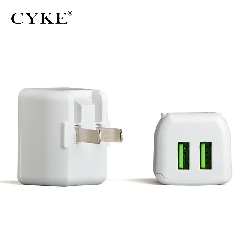 Интеллектуальное зарядное устройство CYKE 2A с двумя USB портами и функцией быстрой