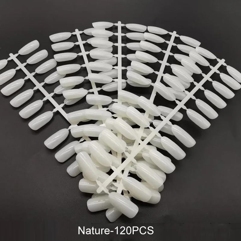120 шт. овальные накладные ногти Типсы дисплей УФ-гель лак цветной показывающий