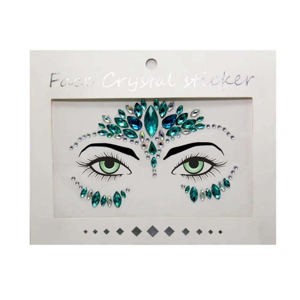 Акриловая наклейка со стразами для лица Защита окружающей среды блестящие яркие