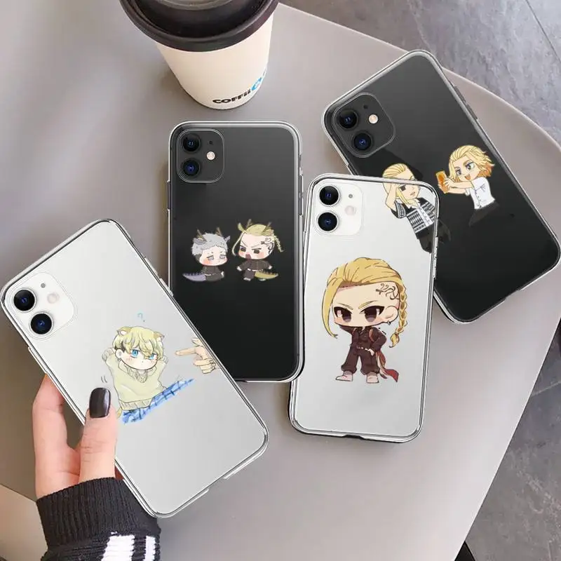 

Tokyo Revengers Cartoon cute Phone Case Transparent for iPhone 7 8 11 12 13 mini pro X XS XR MAX Plus
