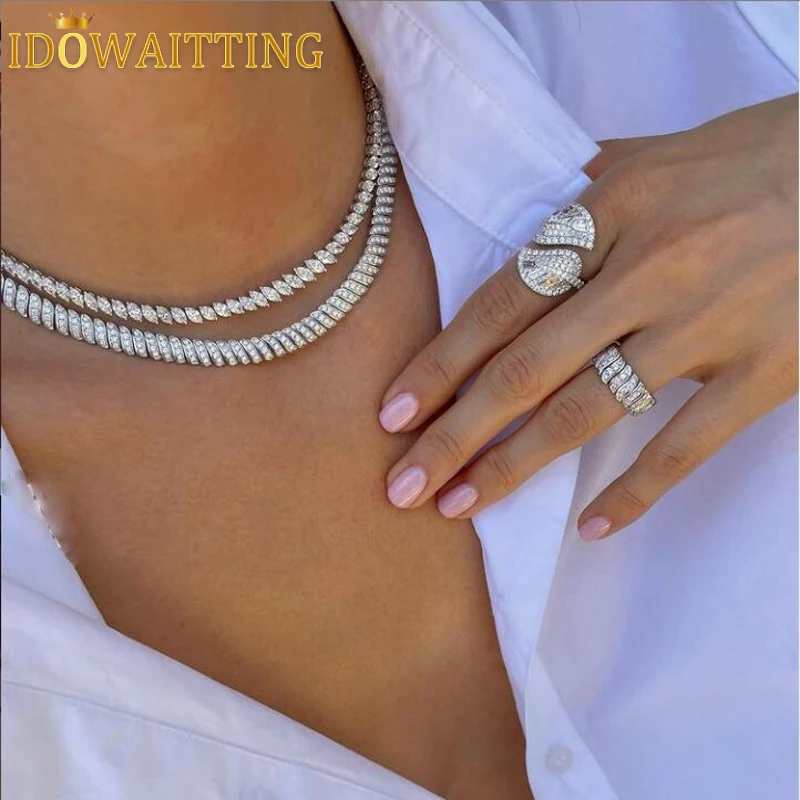 Женское Ожерелье-чокер с блестящими фианитами 10 мм | Украшения и аксессуары