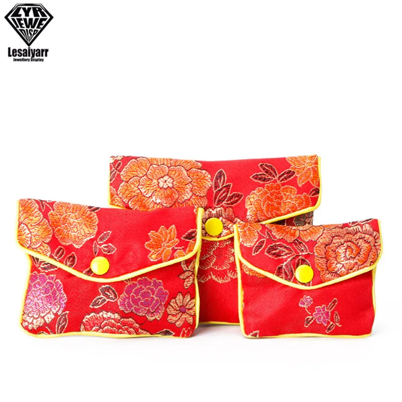 

Китайская парча ручной работы шелковая вышивка мягкая молния маленькая Подарочная сумка для ювелирных изделий сумка для хранения сатиновый Кошелек для монет оптовая продажа