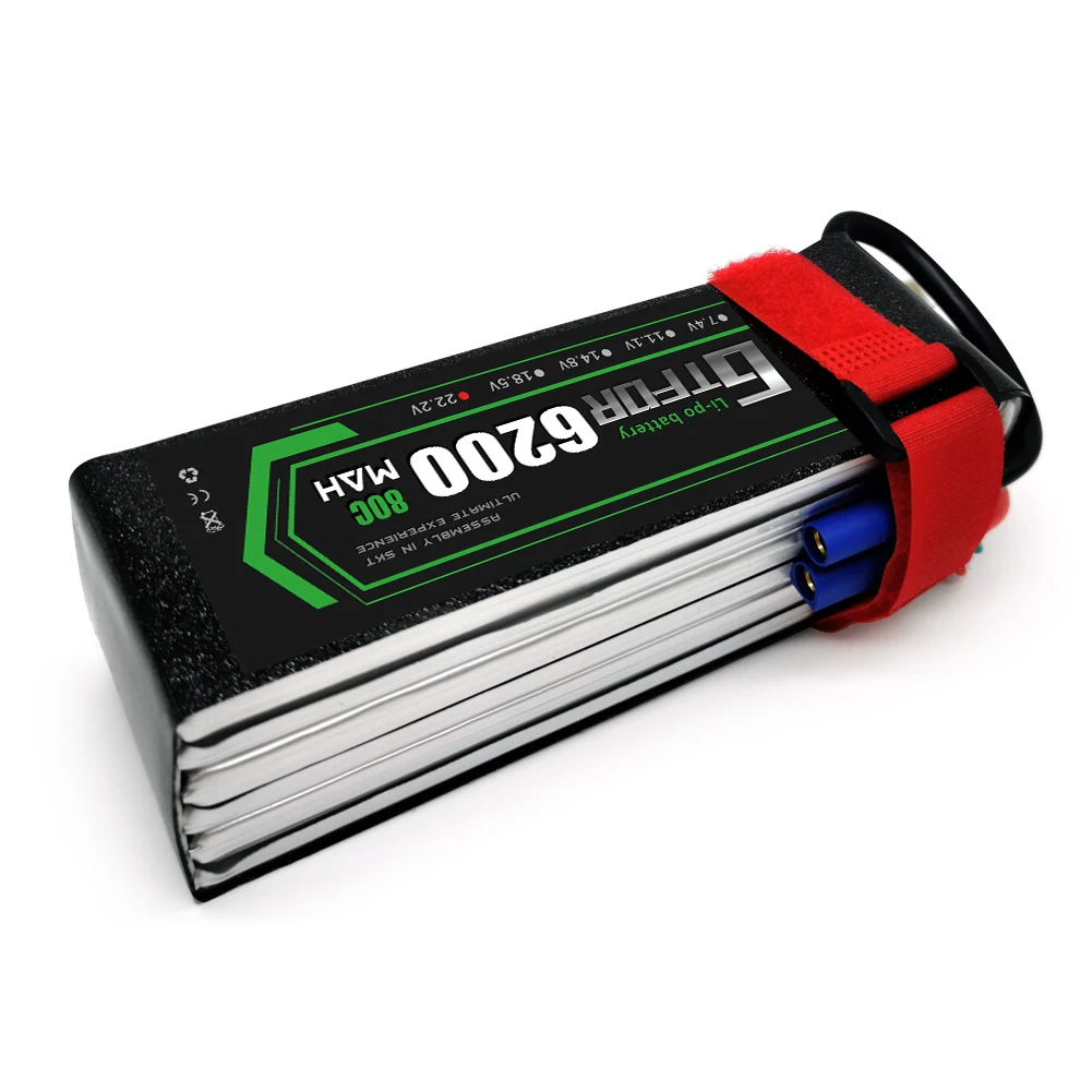 GTFDR-bater&iacute;a Lipo 6S 22,2 V 6200mah 80C-160C 6S XT60 T Deans XT90 EC5 para Dron FPV, avi&oacute;n, coche, cami&oacute;n, barco, piezas de RC-3