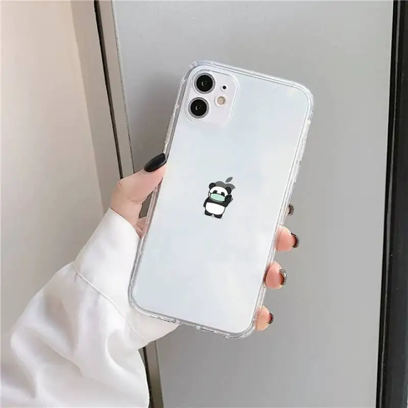 

Panda Cat Dinosaur pattern Phone Case Transparent soft For iphone 5 5s 5c se 6 6s 7 8 11 12 plus mini x xs xr pro max
