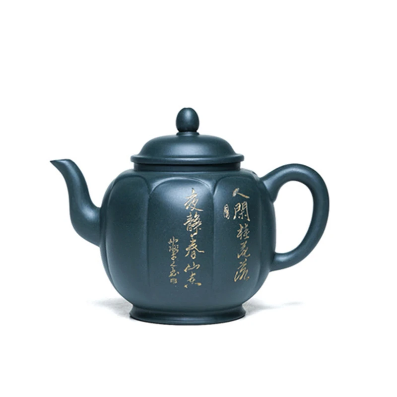 

Yixing Purple Clay Teapot, Famous Handmade Raw Ore Dark Green Clay, Bamboo Chinese Tea Set, Household Teapot Kung Fu Tea Set