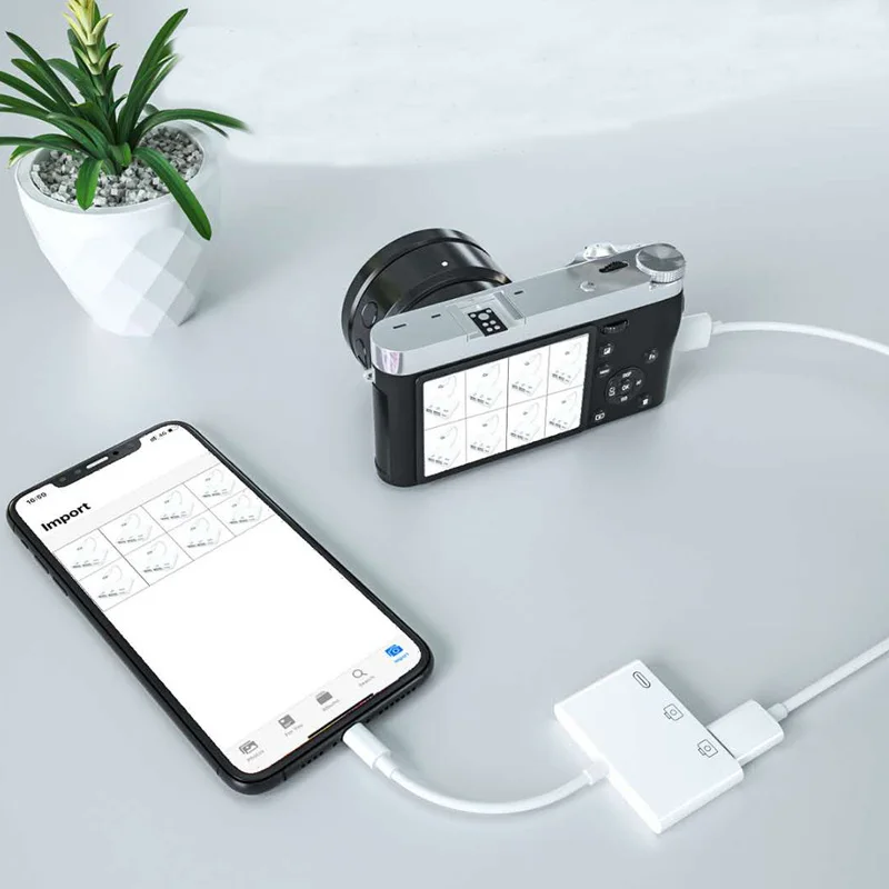 Fiuzd Новый OTG двойной USB адаптер для iPhone 8 X iOS 13 камера U флэш накопитель конвертер