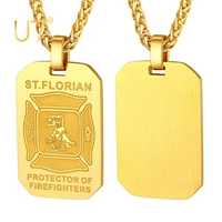u7 dog tags necklace patron saint catholic protection shield pendant st florian necklaces for firefighters