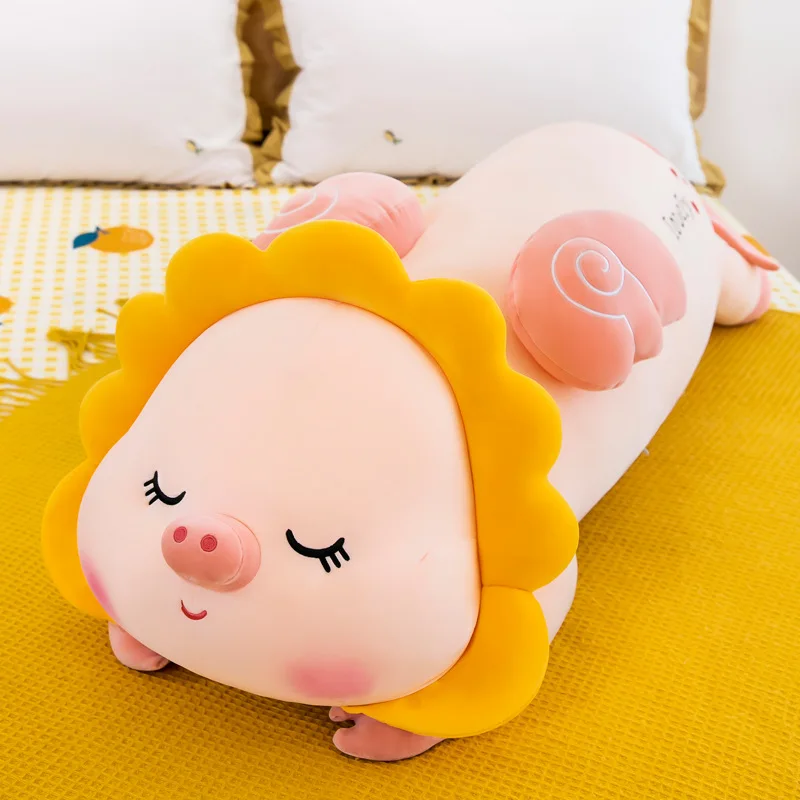 

Zqswkl 65/75/95cm kawaii sunflower pig doll plush toy cute dolls children's birthday gift pillow hugs large soft stuffed toys
