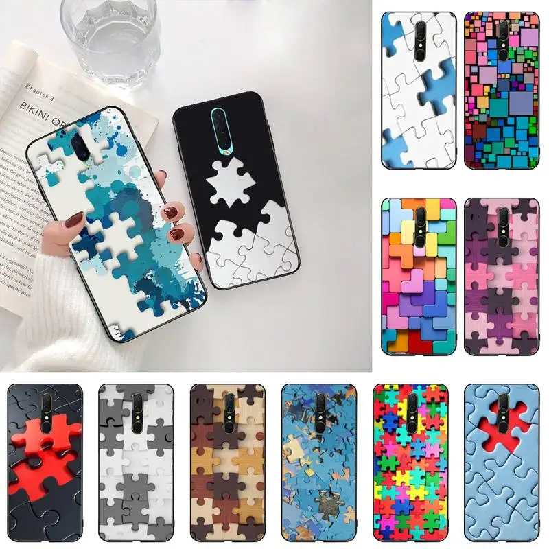 Забавный красочный пазл Модный милый чехол для телефона Oppo A5 A9 2020 Reno2 z Renoace 3pro