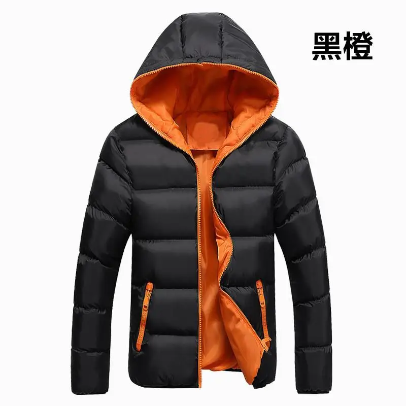 

2019 winter hood thicken thermal lovers cotton-padded jacket wadded down jacket outerwear mens hoodie coat 6 colors S~XXXL