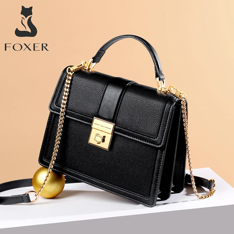 FOXER Gentlewoman сумки из коровьей кожи высокое качество женская сумка с верхней ручкой