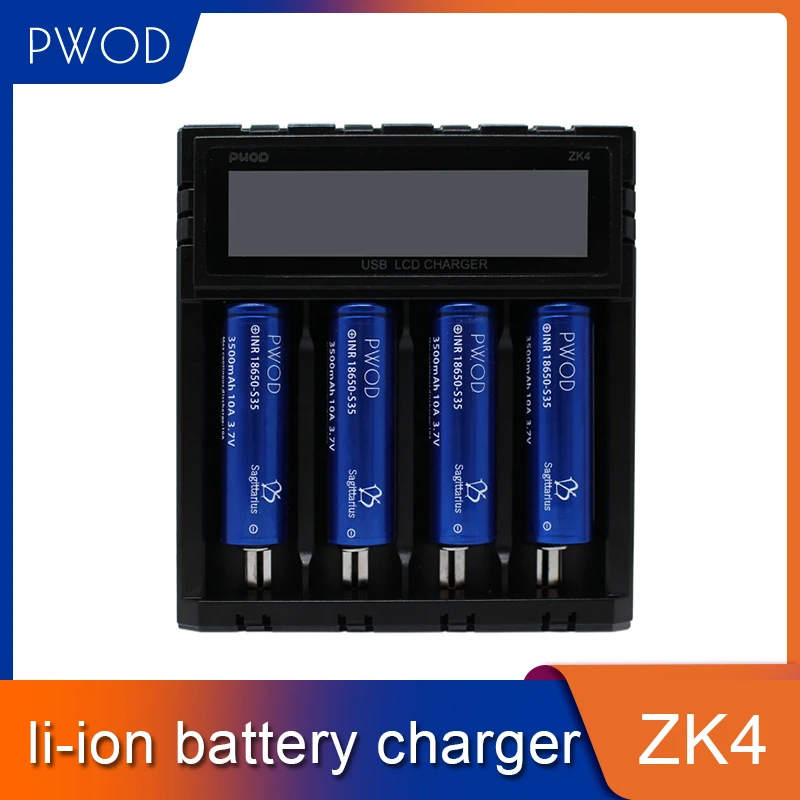 4 слота LCD Смарт зарядное устройство для Li ion/IMR/INR/ICR/LiFePO4 18650 14500 26650 AA 3 7 1 2 V 5 батареи