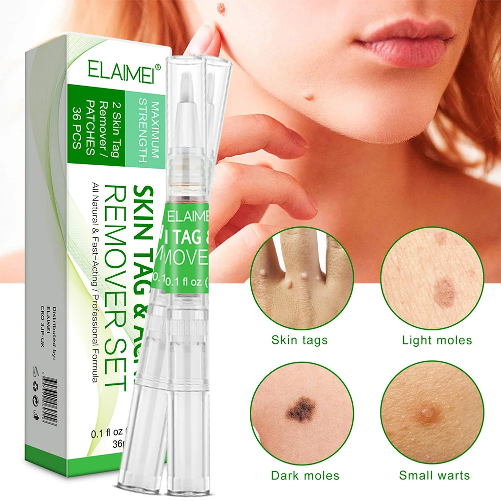 

Skin Tag Remover Pen and Patch Kit Wart Callus Skin Tag Remover Tag Dry and Peel off for All Skins Practical High Recommend