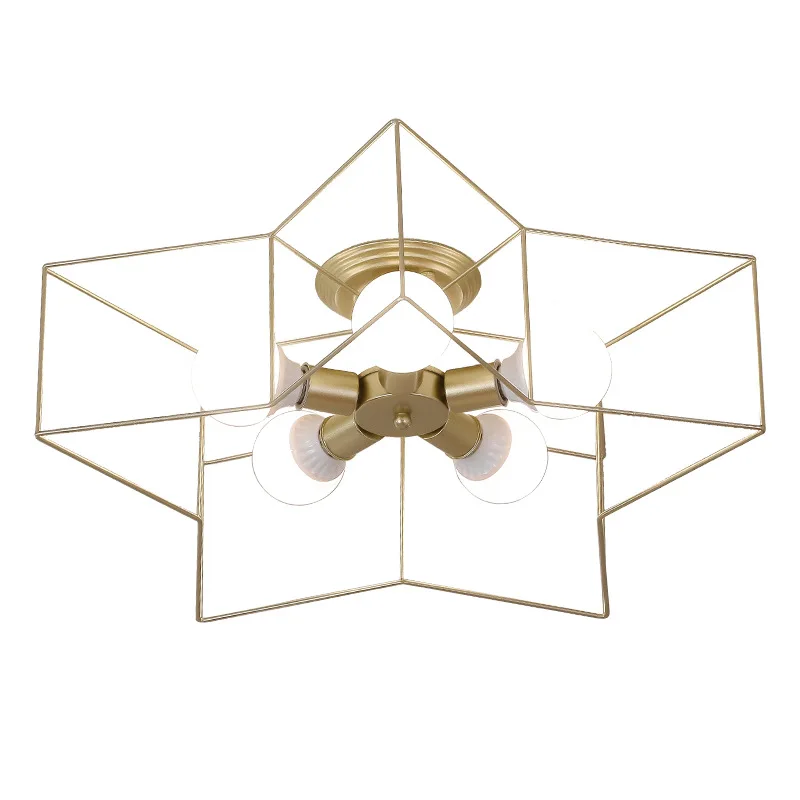 Современный потолочный светильник с золотой пентаграммой светодиодный из